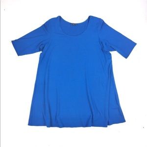 ❤️Eileen Fisher blue jersey top❤️XL